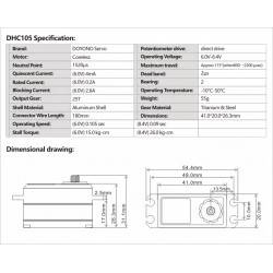 Servo Digital Coreless Servo HV Low Profile CNC 26.0kg 0.009sec @8.4 Voltios