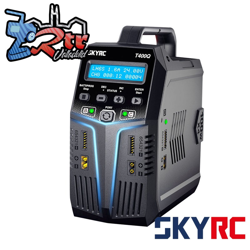 Cargador Lipo Balanceador SkyRC T400Q AC/DC Cuatro puertos 1-6S 4x100W