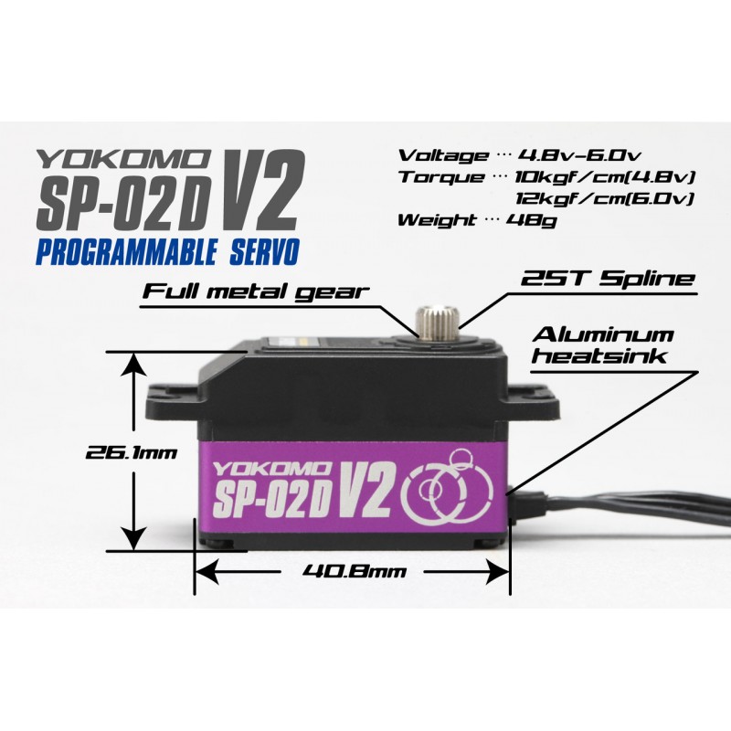 Servo Yokomo SP-02D Purpura programable (RWD Drift Spec/12.0kg/6.0V)