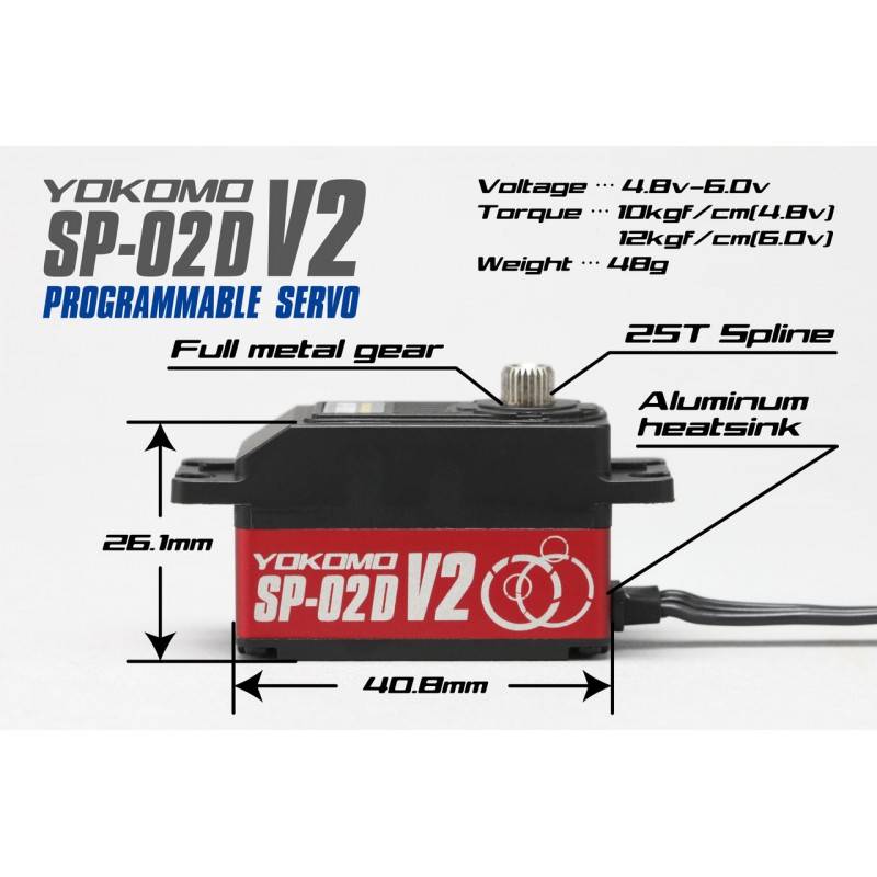 Servo Yokomo SP-02D Rojo programable (RWD Drift Spec/12.0kg/6.0V)