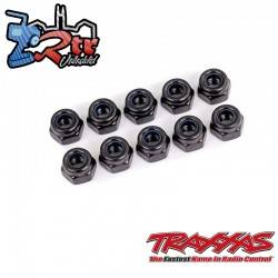 Tuercas, bloqueo de nailon de 4 mm, negras 10 Unidades Traxxas TRA1748