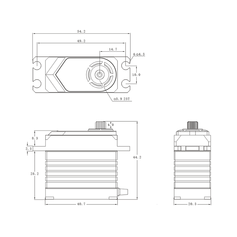 servo-srt-t45-corless-40kg014sec-pinoner