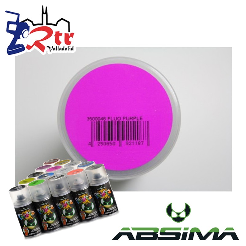 Pintura Absima Lexan Purpura Fluorescente con aditivo anti Nitro 150Ml