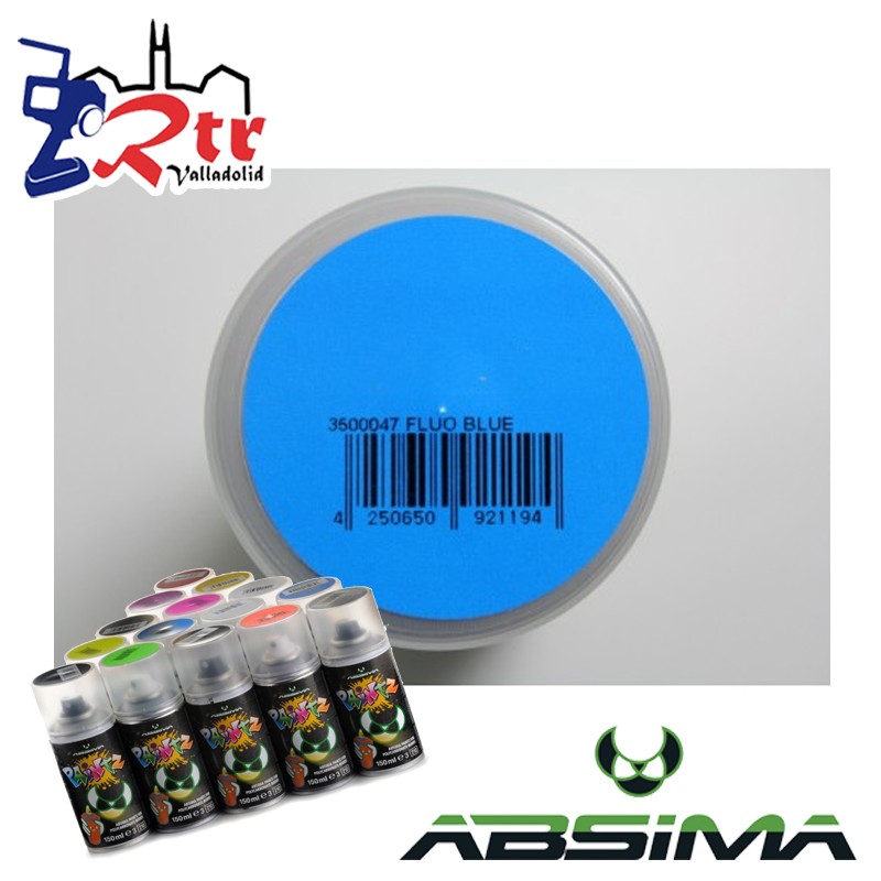 Pintura Absima Lexan Azul Fluorescente con aditivo anti Nitro 150Ml
