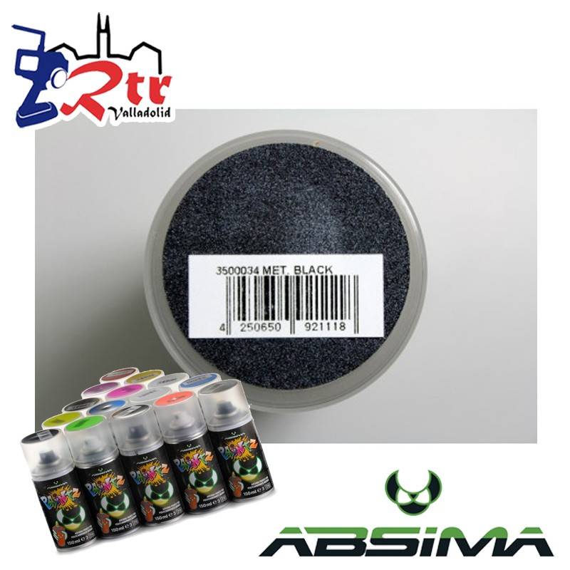 Pintura Absima Lexan Negro Metalizado con aditivo anti Nitro 150Ml
