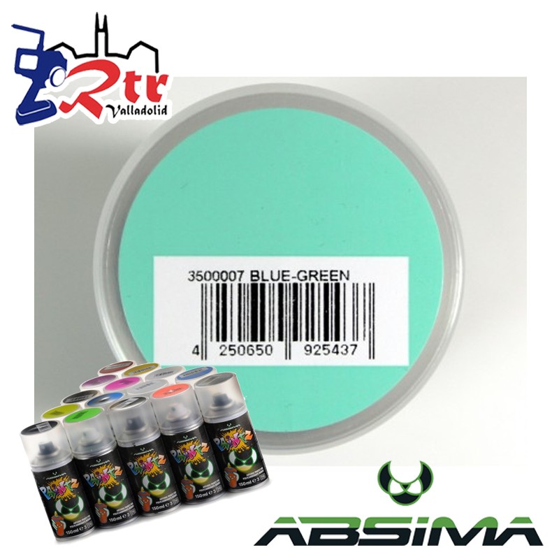 Pintura Absima Lexan Azul Verde con aditivo anti Nitro 150Ml