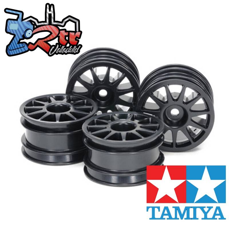 Juego de llantas para chasis M 11-spoke Negras 4 unidades 1/10 12mm Hex 51665