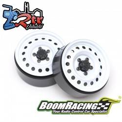 Llantas BoomRacing Classic Steelie Reversible 1.9 delanteras XT504 2 Unidades Blancas