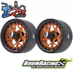 Llantas BoomRacing ProBuild™ 1.9 LGB Ajustable Offset Aluminio 2 Unidades Mate Negro/Anaranjado