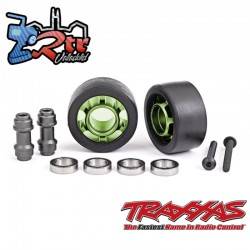 Ruedas para patín anti vuelco 7776 aluminio 6061-T6 Verde Traxxas TRA7775G