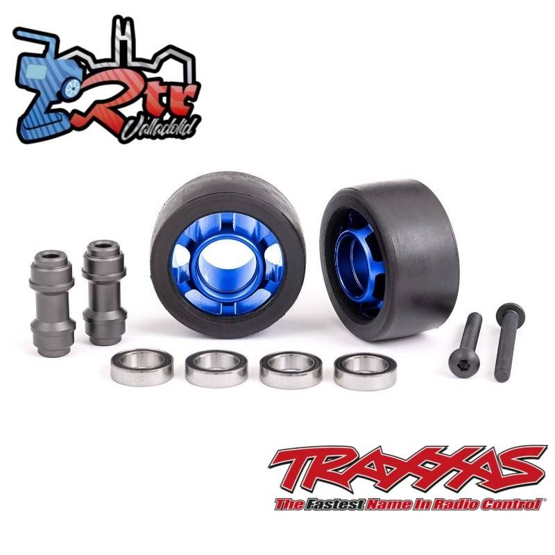 Ruedas para patín anti vuelco 7776 aluminio 6061-T6 Azul Traxxas TRA7775X