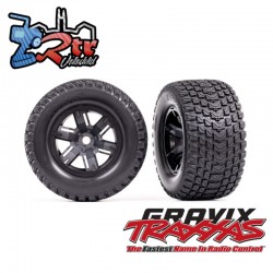 Neumáticos y ruedas, ensamblados, pegados Gravix™ negros X-Maxx TRA7877