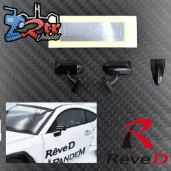 Reve D FLEX GT Mirror Type-B (Negro, Antena / Adhesivo de espejo)