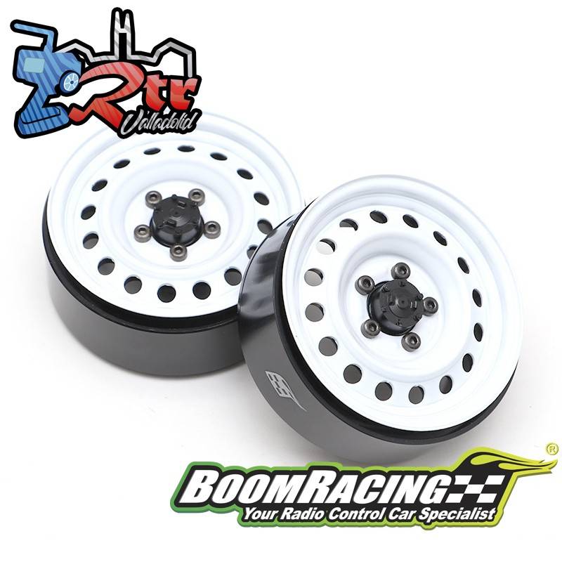 Llantas BoomRacing Classic Steelie Reversible 1.9 traseras XT504 2 Unidades Blancas