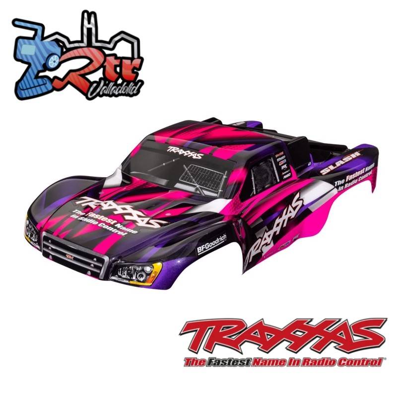 Carrocería TRAXXAS Slash® 2WD pintado rosa y morado pegatinas aplicadas TRA5851P