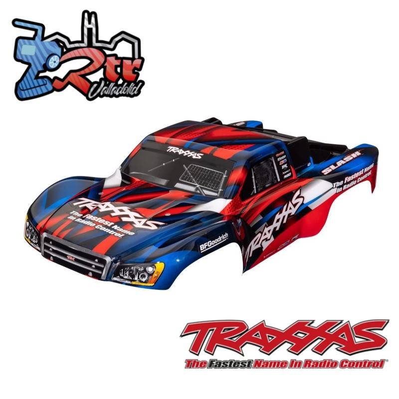 Carrocería TRAXXAS Slash® 2WD pintado rojo y azul pegatinas aplicadas TRA5851R