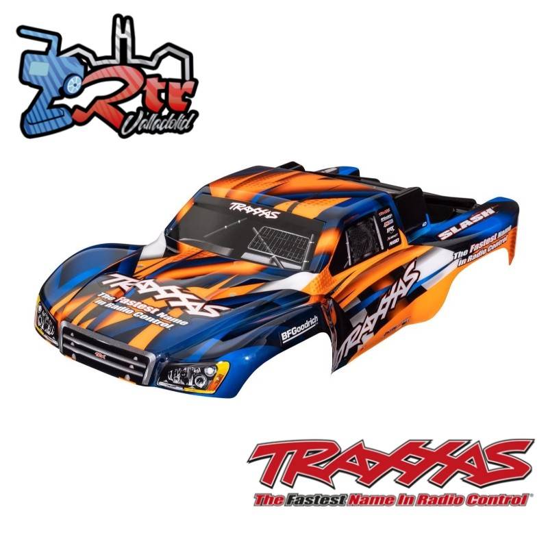 Carrocería, Slash® pintado naranja y azul pegatinas aplicadas Traxxas TRA5851T