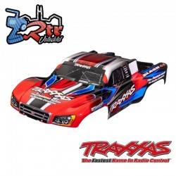 Carrocería, Slash® pintado rojo y azul pegatinas aplicadas Traxxas TRA6928R