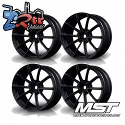 Llantas MST Negras Planas GTR MST Outset +3mm ( 4 Unidades) MST102075FBK