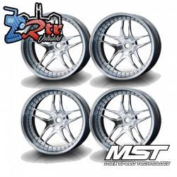 Llantas MST Plata Plano MST Outset +11mm ( 4 Unidades) MST102062FS
