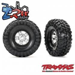 Neumáticos Canyon Trail y llantas ensamblados, pegados TRX-4 cromo satinado TRA8179X