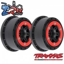 Llantas Negras/Rojas Proline Split Six" 12mm Delanteras/Traseras 4wd Beadlock PR2714-04