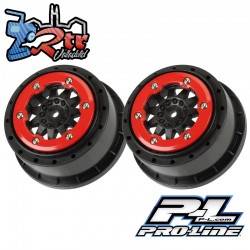 Llantas Negras/Rojas Proline ProTrac F-11 12mm Delanteras/Traseras 4wd Beadlock PR2745-03