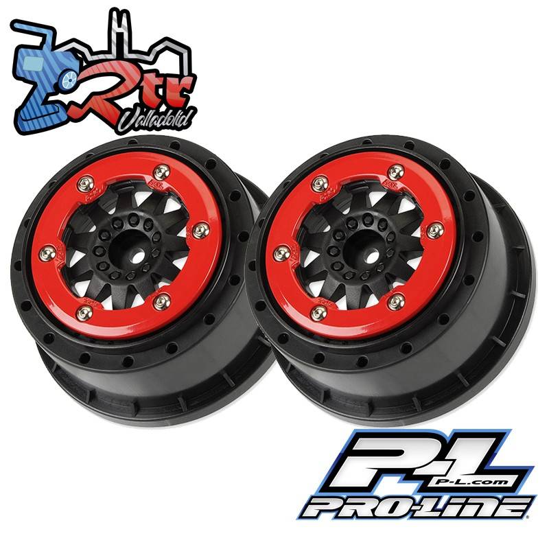 Llantas Negras/Rojas 2.2"/3.0" Proline ProTrac F-11 12mm Delanteras/Traseras 4wd Beadlock PR2785-03