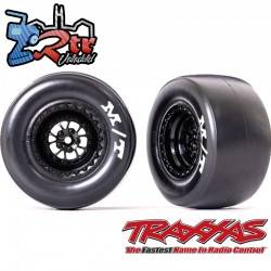 Neumáticos y ruedas traseras ensambladas pegadas Mickey Thompson® ET Drag® Slicks Traxxas TRA9476 Negro Brillante