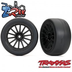 Neumáticos y ruedas, ensamblados, pegados Negro delanteros lisos Traxxas TRA9374