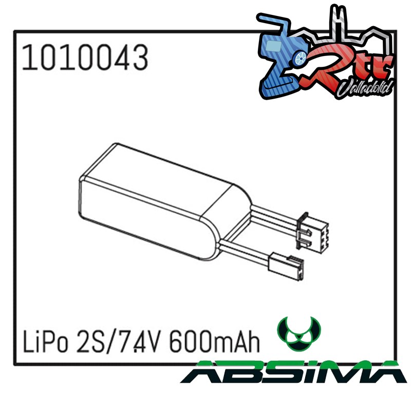 Batería LiPo 2S/7.4V 600mAh Micro Crawler 1/24 & 1/18
