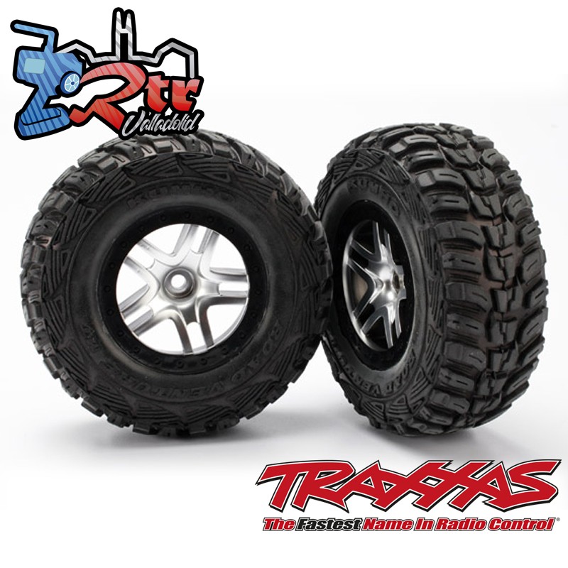 Neumáticos y ruedas ensamblados pegados 12mm SCT Split-Spoke neumáticos Kumho Delanteros compuesto S1 Traxxas TRA5882R