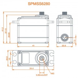 Servo Spektrum S6280 1/10 y 1/8 31,7kg 0.11 Digital HV High torque piñones metálicos Surface