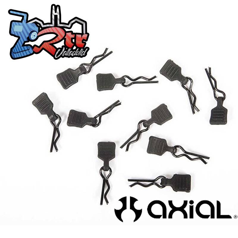 Clip para el cuerpo de 3 mm con lengüeta, negro 10 Unidades Axial AXI206000