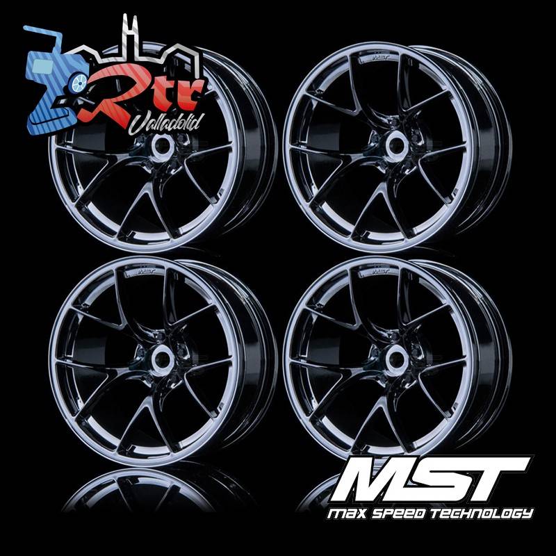 Llantas MST Negro brillante + 8mm Outset (4 Unidades) MST102057BK