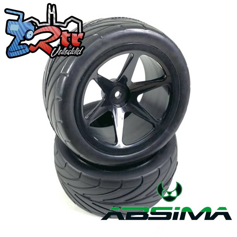 Juego Ruedas Buggy 6-Spoke/Street 1:10 12mm Delanteras Negras 2500018