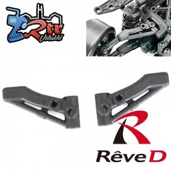 Brazo superior delantero de grafito moldeado Reve D RDX (2 piezas) D1-008FUG