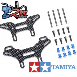 Juego de soportes de amortiguador cortos de carbono XV-02 Tamiya 22076