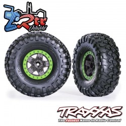 Neumáticos y ruedas, ensamblados y pegados ruedas TRX-4® Sport de 2,2" Plata neumáticos Canyon Trail TRA8181-GRN Verde