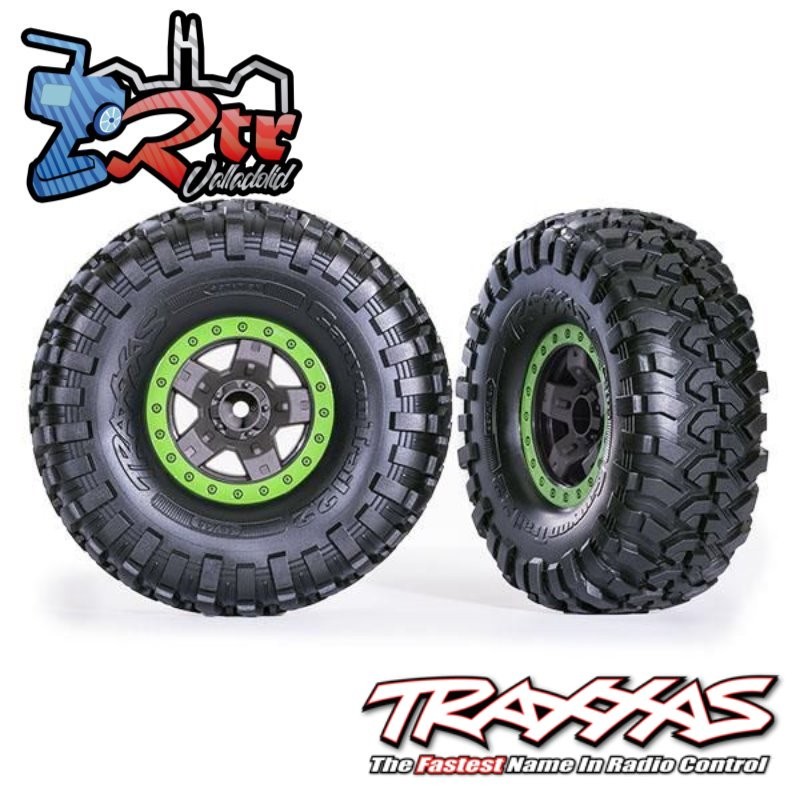 Neumáticos y ruedas, ensamblados y pegados ruedas TRX-4® Sport de 2,2" Plata neumáticos Canyon Trail TRA8181-GRN Verde