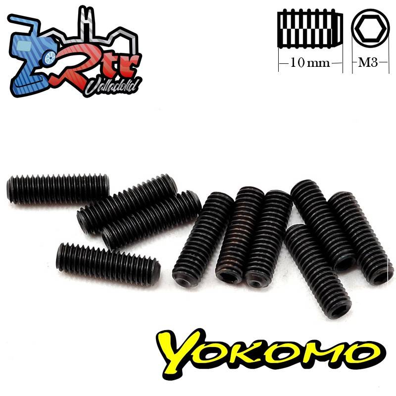 Tornillos prisioneros M3 x 10mm 10 piezas Yokomo ZC-SS310