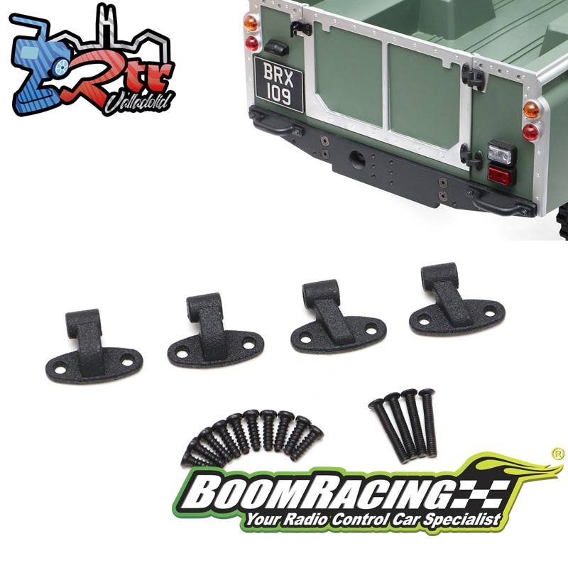 Juego de bisagras metálicas para portón trasero Boom Racing para BRX02 109 BRX02323