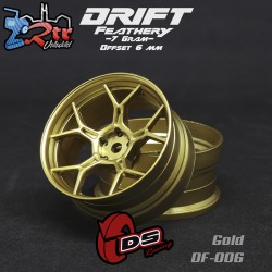 Llanta DS Racing Drift Feathery 5Y Oro +6mm Outset 2 Unidades DS/DF-006