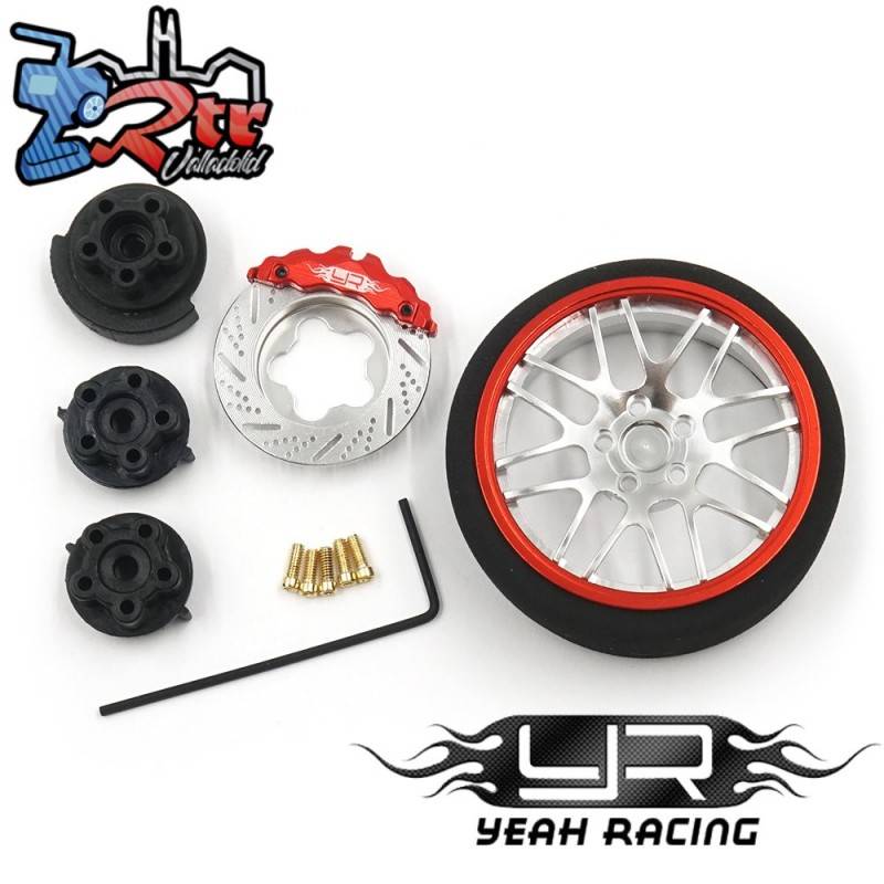 Rueda de volante transmisor Aluminio (Futaba, Sanwa, Traxxas, Flysky, KO) Rojo