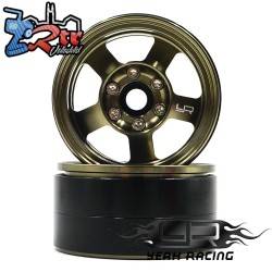 Llantas Yeah Racing 1.9´´ Aluminio CNC 5 Spoke Beadlock 2 Piezas color Oro