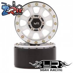 Llantas Yeah Racing 1.9 Aluminio CNC 8 Spoke Beadlock 2 Piezas color Plata