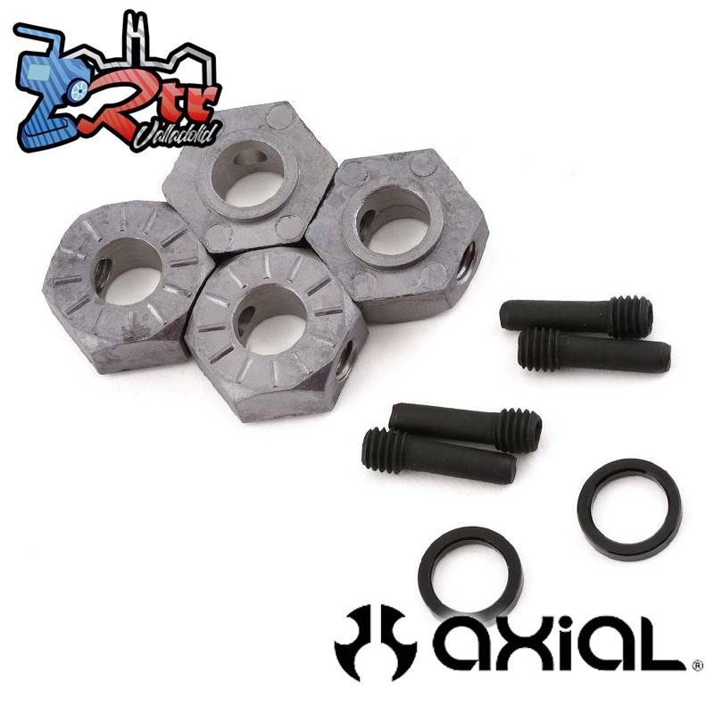 Hexágonos de aluminio 17mm con pasadores SCX6 Axial AX252011