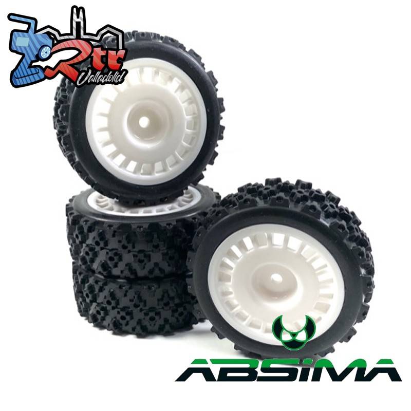 Juego de ruedas "Rally Block Design" Blanco 12 mm 1/10 2510062