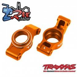 Manguetas traseras izquierda y derecha de aluminio 6061-T6 Naranja Traxxas TRA7852-ORND