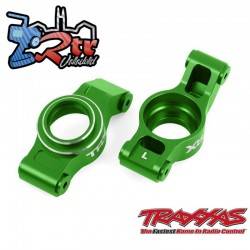 Manguetas traseras izquierda y derecha de aluminio 6061-T6 Verde Traxxas TRA7852-GRN
